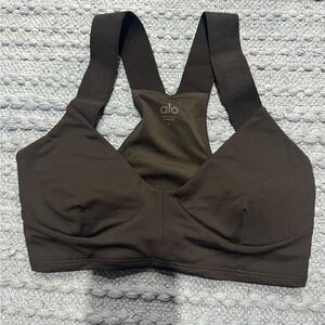 ALO Yoga Black Cross-Back Sports Bra